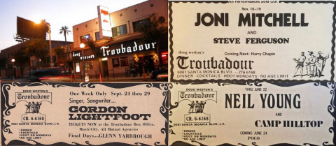 Lightfoot, Mitchell, Young and L.A.'s famed Troubadour nightclub